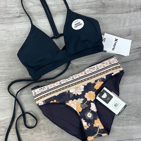 ☀️HURLEY☀️RIP CURL☀️ ADJUSTABLE SURF TOP Surf Gypsy Full Coverage Bikini - Picture 5 of 16